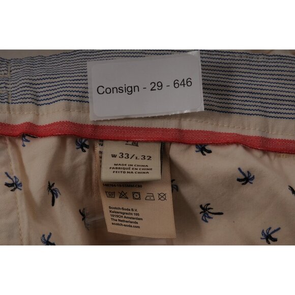 Scotch & Soda Mens Warren Linen Blend Twill Jogger Size US 33 Beige Pants - Picture 11 of 11